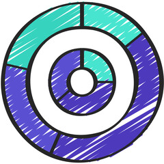 Double Donut Chart Icon