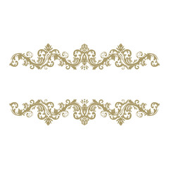 luxury gold floral label frame with damask pattern
