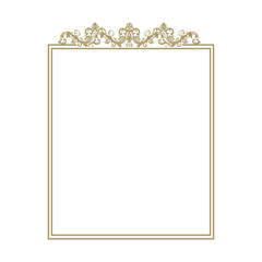 luxury gold floral label frame with damask pattern