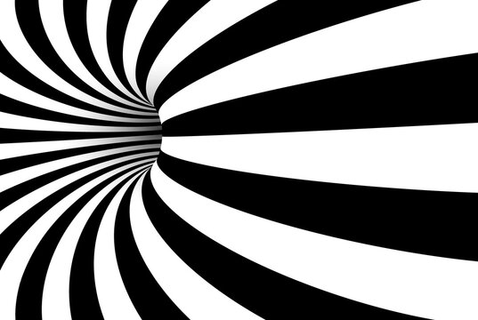 Black and white optical illusion. Abstract vector background