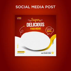 super delicious pizza social media banner