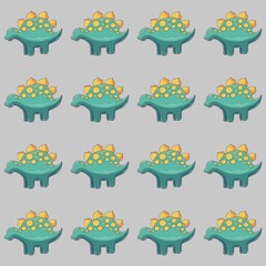 Cute funny dinosaur pattern. Print for cloth design, textile, wrapping paper
