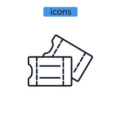 Ticket icons  symbol vector elements for infographic web