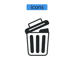 Trash can icons  symbol vector elements for infographic web