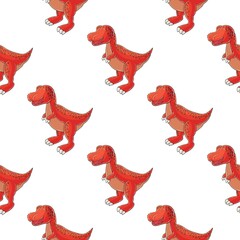 Cute funny dinosaur pattern. Print for cloth design, textile, wrapping paper