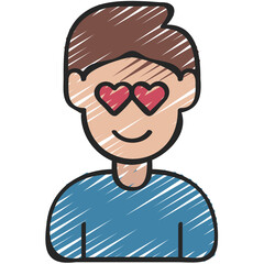 Heart Eyes Man Icon