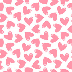 Obraz na płótnie Canvas Seamless pattern with pink heart shaped balloons