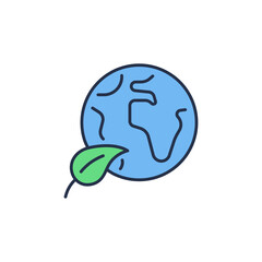 Ecology world environment icon. High quality coloured vector illustration.