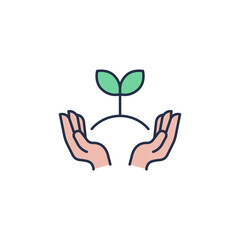 Conservation forestry icon. High quality coloured vector illustration.