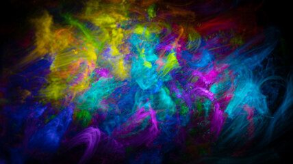 Colorful light trails with motion blur effect. defocused	
