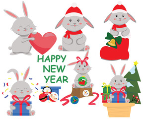 Obraz na płótnie Canvas new year of the rabbit festive fun happy