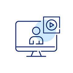 Webinar video conference icon. Pixel perfect, editable stroke line art icon