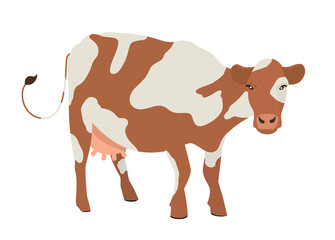 Cow isolated on white background vector illustration
