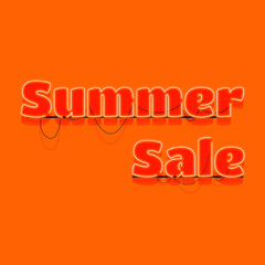 Neon Summer Sale Banner. Advertising signage for promotion summer sale offer, this design is a simple neon realistic technique typography in a hot season summer color style.