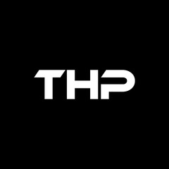 THP letter logo design with black background in illustrator, vector logo modern alphabet font overlap style. calligraphy designs for logo, Poster, Invitation, etc.