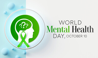 World Mental Health day is observed each year on October 10, mental illness is a health problem that significantly affects how a person feels, thinks, behaves, and interacts with others. 3D Rendering