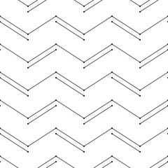 Seamless geometric pattern with lines and dots. Vector background. Black and white. Texture for print, textile, packaging.