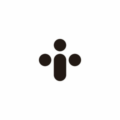 Fototapeta na wymiar Letter i plus. Three pills and capsule geometric symbol simple logo vector