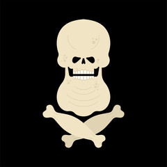 Fat skull. Thick skeleton head. Vector illustration