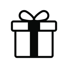 Present gift box icon. Vector isolated element. Christmas gift icon illustration vector symbol. Surprise present design. Stock vector.
