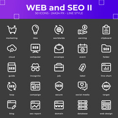 Web and Seo icon with black color