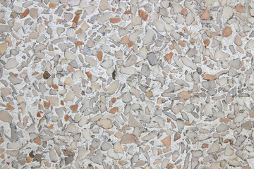 Old and dirty white terrazzo floor.