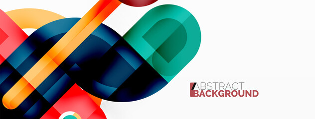 Creative geometric wallpaper. Minimal geometric background with round shapes. Trendy techno business template for wallpaper, banner, background or landing