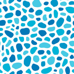 Seamless pattern with blue spots or stones.