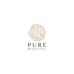 Pure beautyful logo icon design vector 