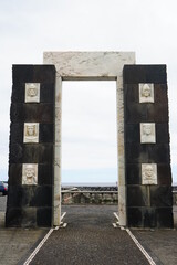 Conqueror monument in Povoação, Sao Miguel, Azores islands, Portugal