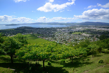 The town of Rotorua, New Zealand, viewed from Mount Ngongotaha