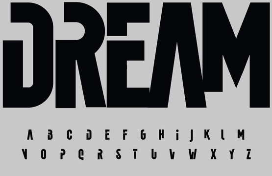 Bold high font, tall cropped alphabet for futuristic technology typographic design. Creative typography for magazine title, underline text, newspaper headline, logo, and monogram. Vector letters