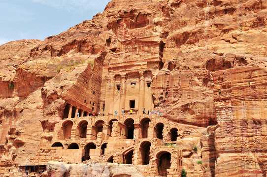 Ruins of ancient temples in Petra, Jordan