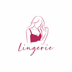 Lingerie lady bra Logo Vector Illustration Template - obrazy, fototapety, plakaty