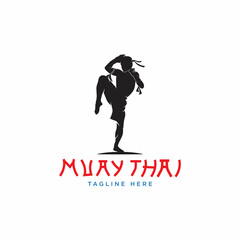 Obraz premium muay thai sports vector logo, Vector illustration
