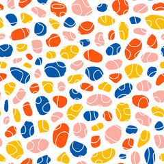 Seamless pattern with colorful spots or sea pebbles.