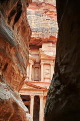 Photo of ancient Kazni temple in Petra, Jordan.