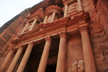 Photo of ancient Kazni temple in Petra, Jordan.