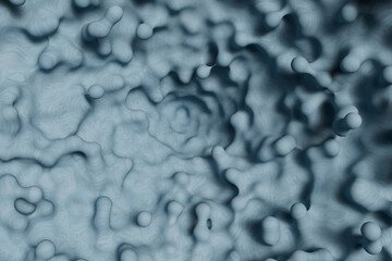 background blue bubbling liquid. 3d image. 3d render.