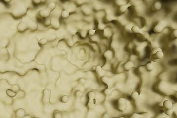 background beige bubbling liquid. 3d image. 3d render.