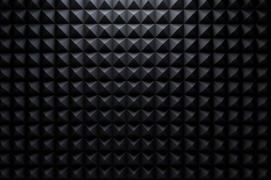 background texture black pyramid cubes. soundproofing sheets. 3d image. 3d render.