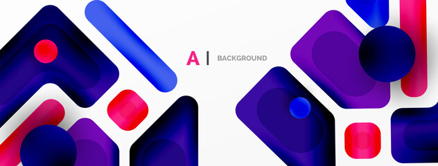 Minimal geometric abstract background. Colorful geometric blocks. Lines, squares and triangles composition wallpaper