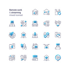 Remote work & streaming gradient mixed iconset