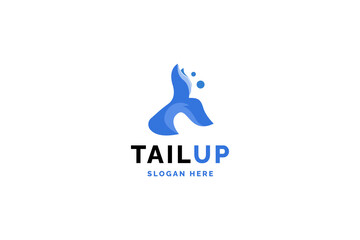 Whale tail logo design vector illustration.