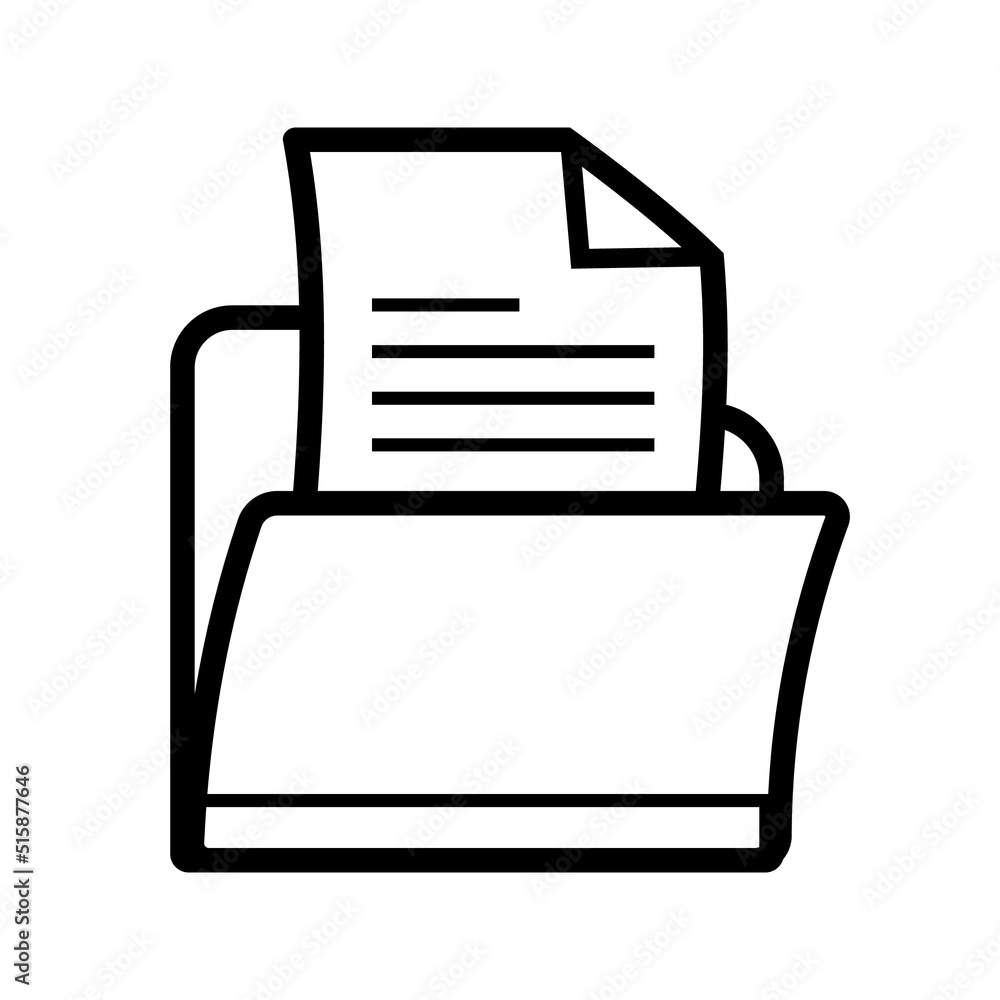 Poster document folder line icon collection. document vector icon on white background.