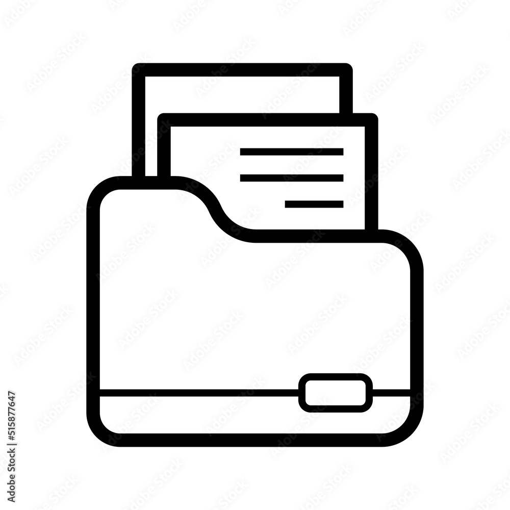 Poster document folder line icon collection. document vector icon on white background.