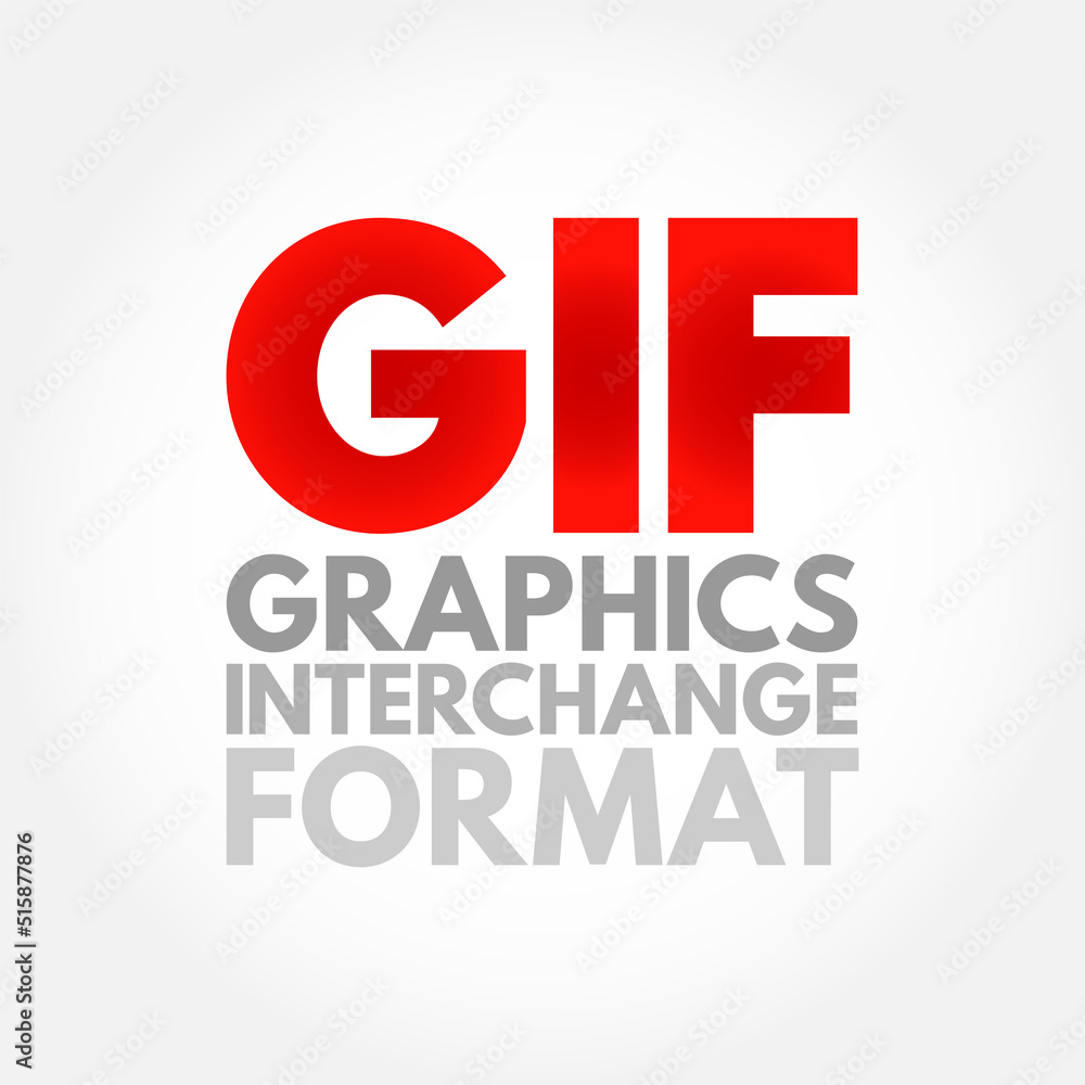Poster gif graphics interchange format - type of bitmap image format, acronym text concept background