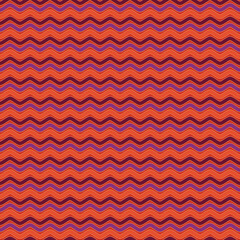 Seamless Chevron Wave Pattern in Shades of Purple and Orange