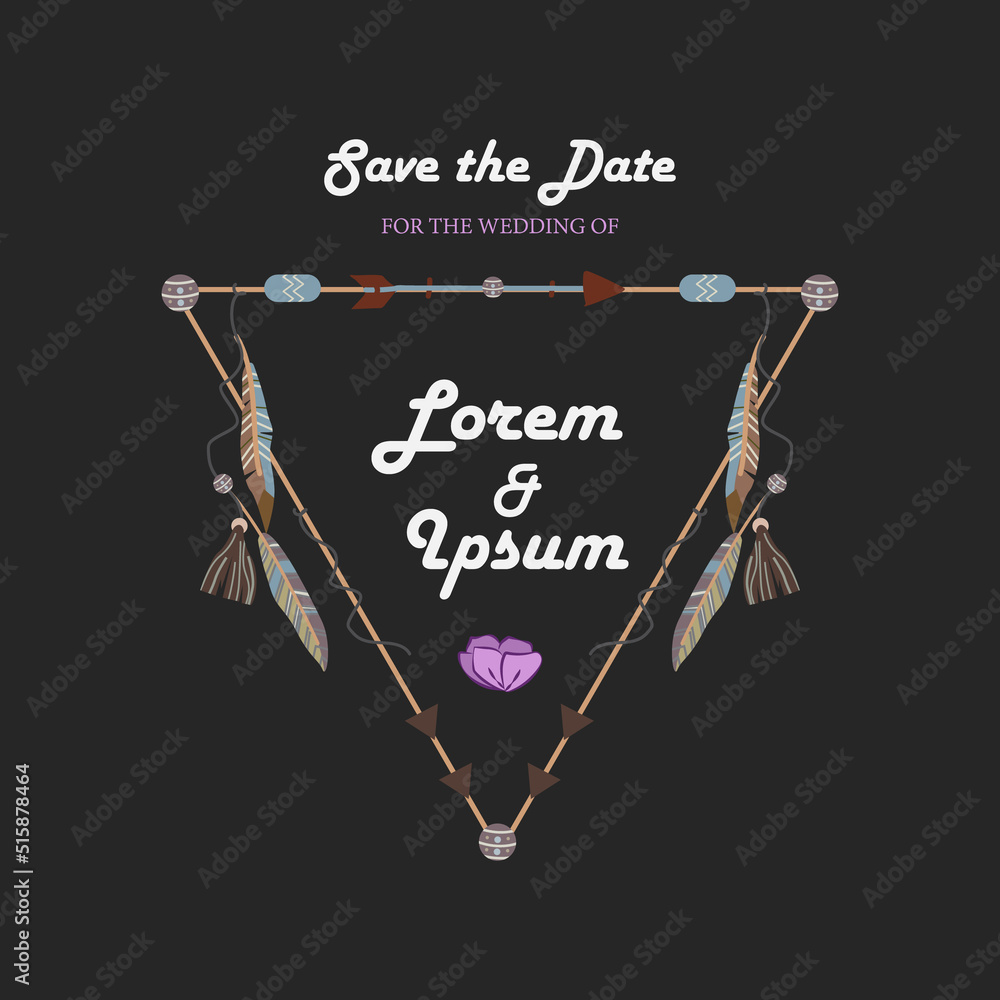 Poster save the date monogram design vector