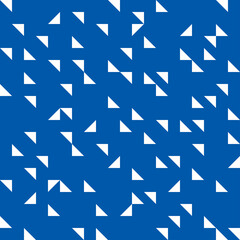 Blue seamless pattern with white triangles.